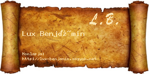 Lux Benjámin névjegykártya