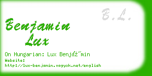 benjamin lux business card